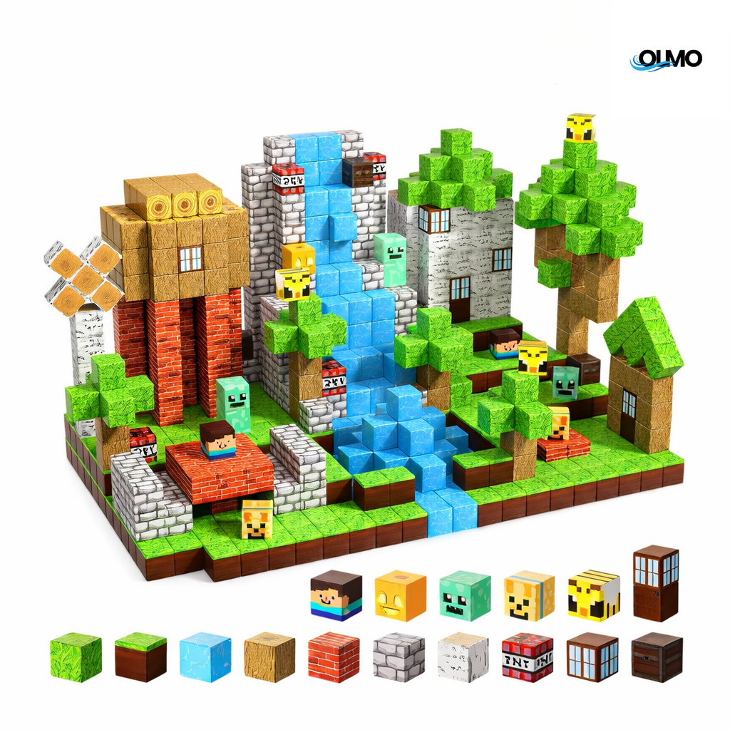 BLOQUES MAGNÉTICOS DE MINECRAFT - 100 Bloques