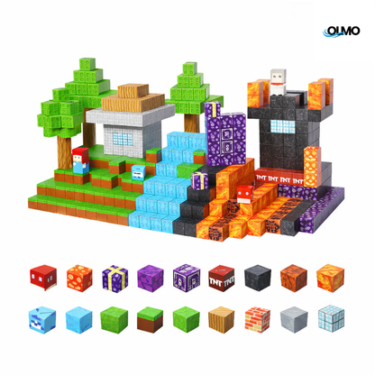 BLOQUES MAGNÉTICOS DE MINECRAFT - 100 Bloques